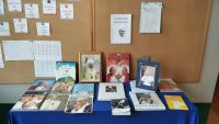 Wystawa książek o Patronie Szkoły